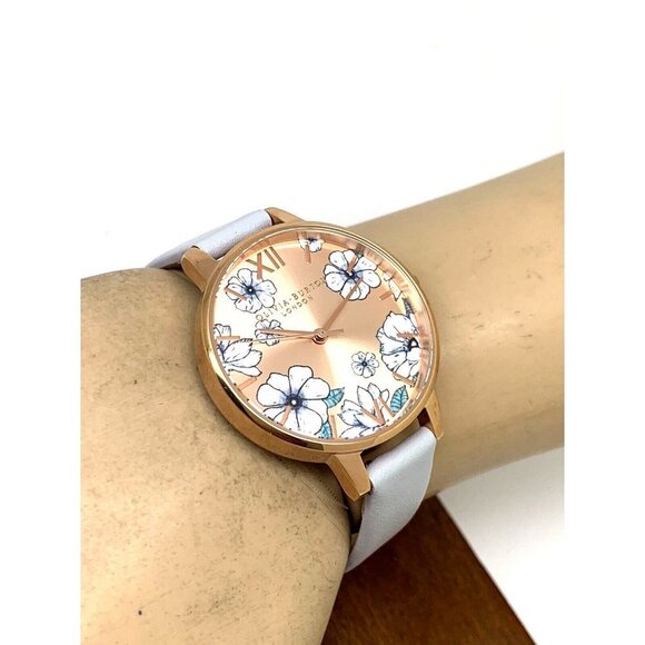 Olivia Burton Women's Watch OBW0706 Quartz Floral Dial Rose Gold Leather… - Picture 5 of 13